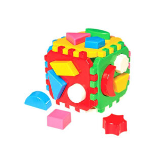 гр Куб "Розумний малюк" 0458 (24) "Technok Toys" 6 граней, геометричні фігури, сортер, 12см, в пакеті
