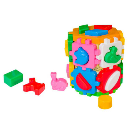 гр Куб "Умный малыш" 2001 (22) "Technok Toys" 14 граней, животные и геометрические фигуры, 17см, в кульке