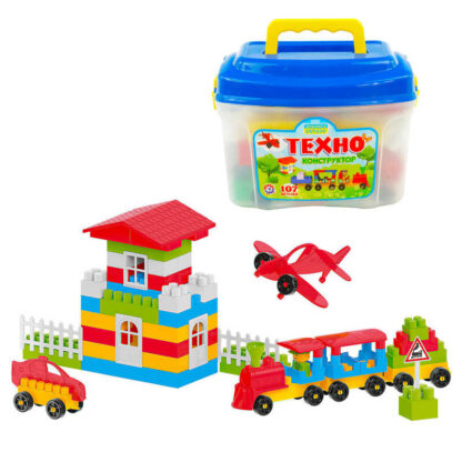 гр Конструктор "Technok Toys" 3640 (8) "Technok Toys" 107 деталей, в чемодане