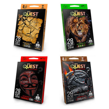 гр Карточная квест-игра "Best Quest" Тайна слов BQ-01-01U,02U,03U,04U УКР. (32) "Danko Toys"
