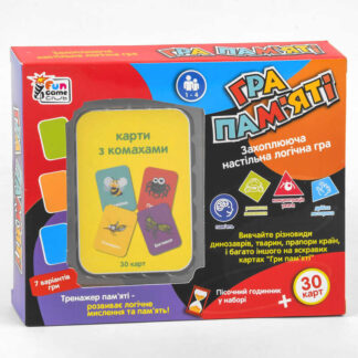 гр Карточная игра "Гра пам`яті - Комахи" UKB-B 0045-6 (36) "4FUN Game Club", песочные часы, на украинском языке, в коробке