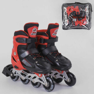 Ролики 40082-S Best Roller / розмір 30-33 / колір - ЧЕРВОНИЙ (6) колеса PVC, ПЕРЕДНЄ КОЛЕСО СВІТЛО, устілка – 17-19.5 см, d коліс - 6.5 см, в сумці