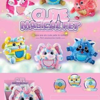 М`яка іграшка 933-56 E (18/2) “Cute Magical Pet”, 6 видів, світло, 3 мелодії, функція запису голосу, двосторонні паєтки, у коробці