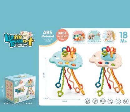 Брязкальце 2890 (120) 2 кольори, слоненя, пальчикова гра, pop it, прорізувач, в коробці