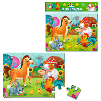 гр М’які пазли А4 "Ферма" на 24 елемента VT1102-31 (50) "Vladi Toys", в пакеті