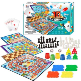 гр Гра 10 Поєдинків 23833 (12/2)  "4FUN Game Club", ігрові поля, фішки, карти, шахи, шашки, кубик, в коробці