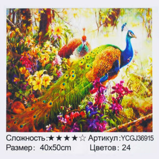 Картина за номерами YCGJ 36915 (30) "TK Group", 40х50 см, "Пави", в коробці
