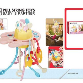 Брязкальце N 1654 Штрих=240052 (72) “Космічна ракета”, Pop it, пальчикова гра, прорізувач, шнурочки, підвіски, в коробці