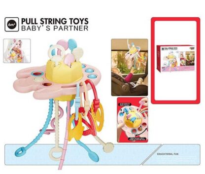 Брязкальце N 1654 Штрих=240052 (72) “Космічна ракета”, Pop it, пальчикова гра, прорізувач, шнурочки, підвіски, в коробці