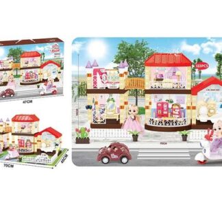 Ляльковий будинок 326 D 137 (12) DIY, 123 елементи, мелодія, наліпки, 2 ляльки, мопед, машинка, меблі, коробці