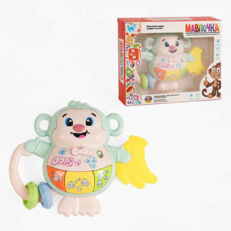 Музична мавпочка 59966 (72/2) "WToys", ОЗВУЧУВАННЯ УКР. МОВОЮ, прорізувач, пальчикова гра, підсвіч., цифри, ноти, казки, пісні, звуки, в коробці