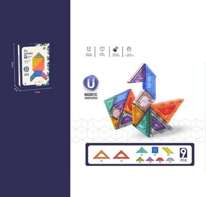 Конструктор магнітний CH 1103 (96) 9 деталей, картки із завданнями, в коробці