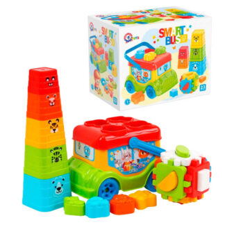 гр Іграшка для розвитку "Автобус" 0389 (9) "Technok Toys", сортер, куб, пірамідка, у коробці