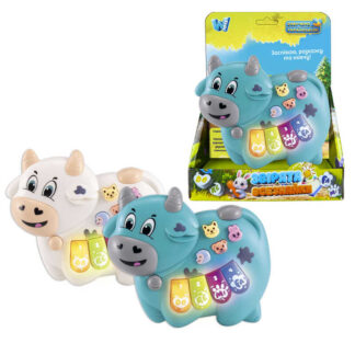 Піаніно 85270 (120/2) "WToys", "КОРІВКА", 2 кольори, УКРАЇНСЬКЕ ОЗВУЧУВАННЯ, ноти, мелодії, пісні, казки, світло, цифри, звуки тварин, в коробці