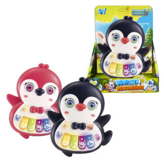Піаніно 85270 (120/2) "WToys", "ПІНГВІН", 2 кольори, УКРАЇНСЬКЕ ОЗВУЧУВАННЯ, ноти, мелодії, пісні, казки, світло, цифри, звуки тварин, в коробці