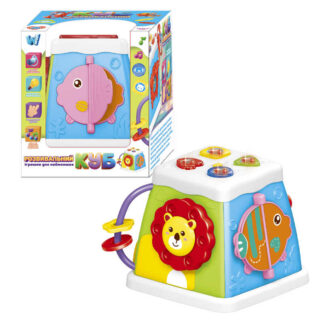 Музичний мультибокс 38955 (72/2) "WToys", УКРАЇНСЬКЕ ОЗВУЧУВАННЯ, пісні, казки, назви тварин, історії, світло, пальчикові ігри, брязкальце, в коробці