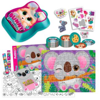 гр Набір для творчості "Bunny surprise"  VT 8080-12 (3) темно-рожевий "Vladi Toys", пазли, 50 карток, наліпки, іграшка на пальчик, блокнот, в коробці