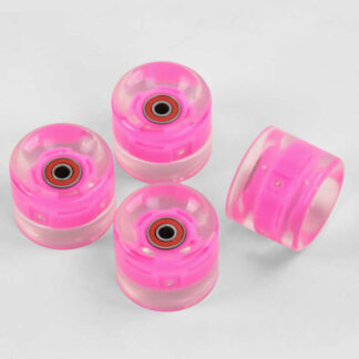 Комплект колес для пенни борда SK-0189 (40) “Best Board” /ЦЕНА ЗА 4ШТ/ цвет РОЗОВЫЙ, со светом, подшипник ABEC-7, жидкость 84А, размер 60х45мм