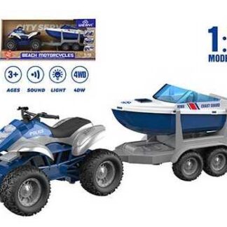 Квадроцикл WY 400 E-5 (18) звук, підсвічування, інерція, масштаб 1:16, причеп з катером, у коробці
