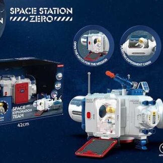 Космічний набір K 04 (12) "Космічна станція ZERO", світло, звук, 2 космонавти, у коробці