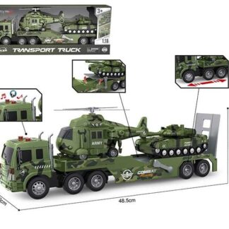 Машина WY 578 E (12) інерція, підсвічування, звуки, рухливі елементи, гумові шини, танк, вертоліт, в коробці