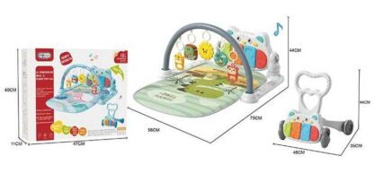 Килимок 368-8 В (6) піаніно, ходунки-каталка, мелодії, підсвічування, проєкція, 5 підвісок-брязкалець, в коробці