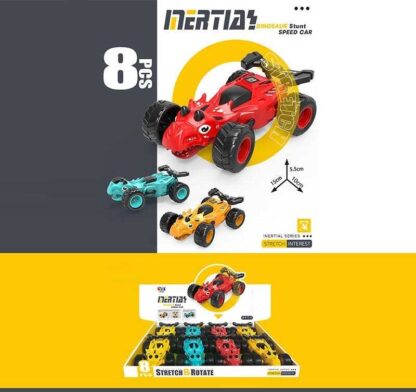 Машина 987 K-05 (24/2) ЦІНА ЗА 8 ШТУК В БЛОЦІ, "Динозавр", відкриває пащу, розтягує тіло, вертикальна їзда, інерція, в коробці