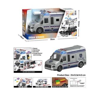 Машинка YW 8088 D (24/2) інкасаторська машина, мелодія, звукові ефекти, підсвічування, інерція, рухомі деталі, викрутка, насадки, в коробці