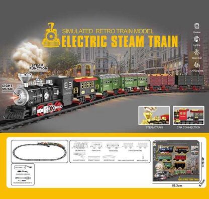 Залізниця 699-6 A (12 світлові та звукові ефекти, акумулятор 3.7 V, USB кабель, парогенерація, автоматичний принцип роботи, в коробці