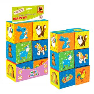 Гр Набор MC090601-02 кубиков "Ферма" (20) "Масик", 6 кубиков,