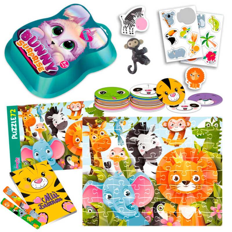 Гр Набір для творчості "Bunny surprise" VT 8080-15 смарагдовий "Vladi Toys", пазли, 50 карток, на...