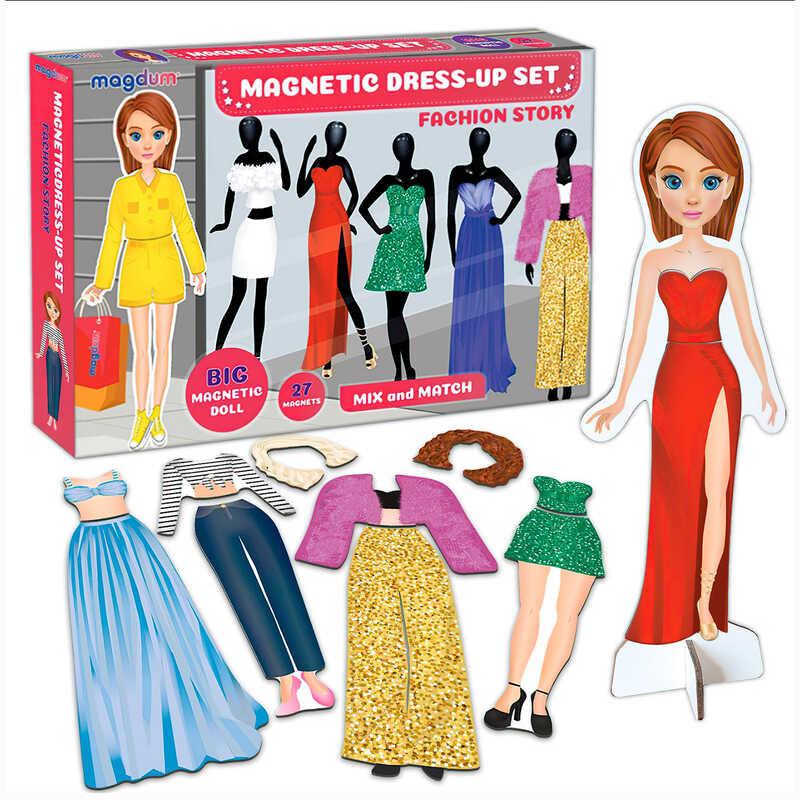 Гр Набір магнітів "Magnetic dolls" ML4032-09 EN "Magdum", 27 магнітів, магнітна лялька, підставка...