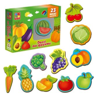 Гр Набор магнитов "Овощи и фрукты" VT 3106-28 укр (12) "Vladi Toys", 23 элемента, в коробке