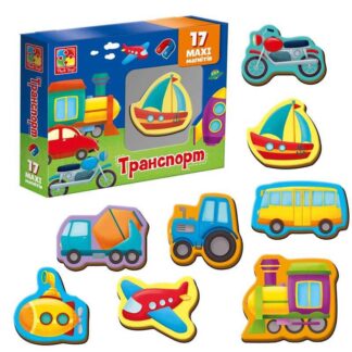 Гр Набор магнитов "Транспорт" VT 3106-26 укр (12) "Vladi Toys", 17 элементов,