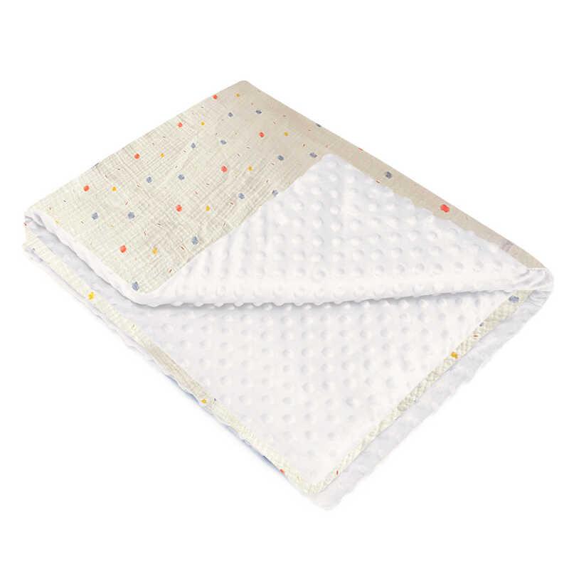 Гр Плед літній для немовлят 89729 тканина ПЛЮШ МІНКІ, МУСЛІН, розмір 100*70 см "Bimbo"