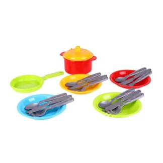 Ар Набор посуды "Маринка 10" 1646 (30) "Technok Toys", кастрюля, сковородка, крышка, 4 тарелки, 4 комплекта столовых приборов,