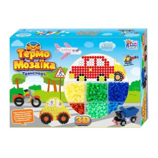 Ар Термомозаика 40057 (24/2) "4FUN Game Club", "Транспорт", 3D-фигурки, 4000 бусин, 3 основы,