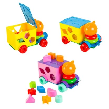 Игр Развивающая машинка "Тигреня" 39177 (24), "Tigres", 21 элемент, сортер, в сетке