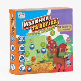 Гр Настольная игра "Малюнки та логіка - Пригоди на фермі" UKB-B 0031 (12) "4FUN Game Club" на украинском языке, в коробке