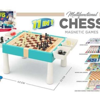 Игра "11в1" 9801 B (36) 11 в 1, шахматы, шашки, нарды, гомок, молнии и лесенки, лудо, игровые элементы,