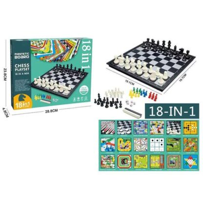 Игра 2614 BC (36/2) 18в1, игровые поля, игровые элементы, крестики-нолики, шахматы, шашки, космическая игра, лудо, автогонки,