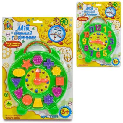 Гр Сортер "Мой первые часы" 7331 (24) "4FUN Game Club", геометрические фигуры, цифры, на листьях