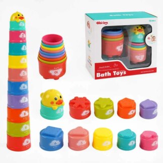 Игра для ванны 688-51 (48) пирамидка, 10 ведерец, уточка,