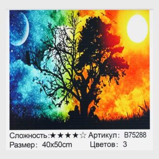 Картина по номерам + Алмазная мозаика B 75288 (30) "TK Group", 40x50 см, "Дерево жизни”,