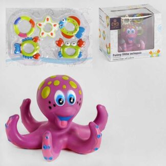 Игра для ванны 8922 (24) "Восьминог", кольцекид, 5 фигурных колечек,