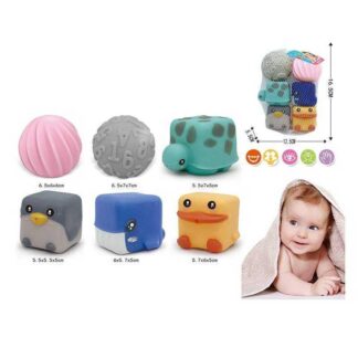 Гра для ванни XLJ 06-25 6 штук, тваринки, сенсорні м’ячики, у сітці