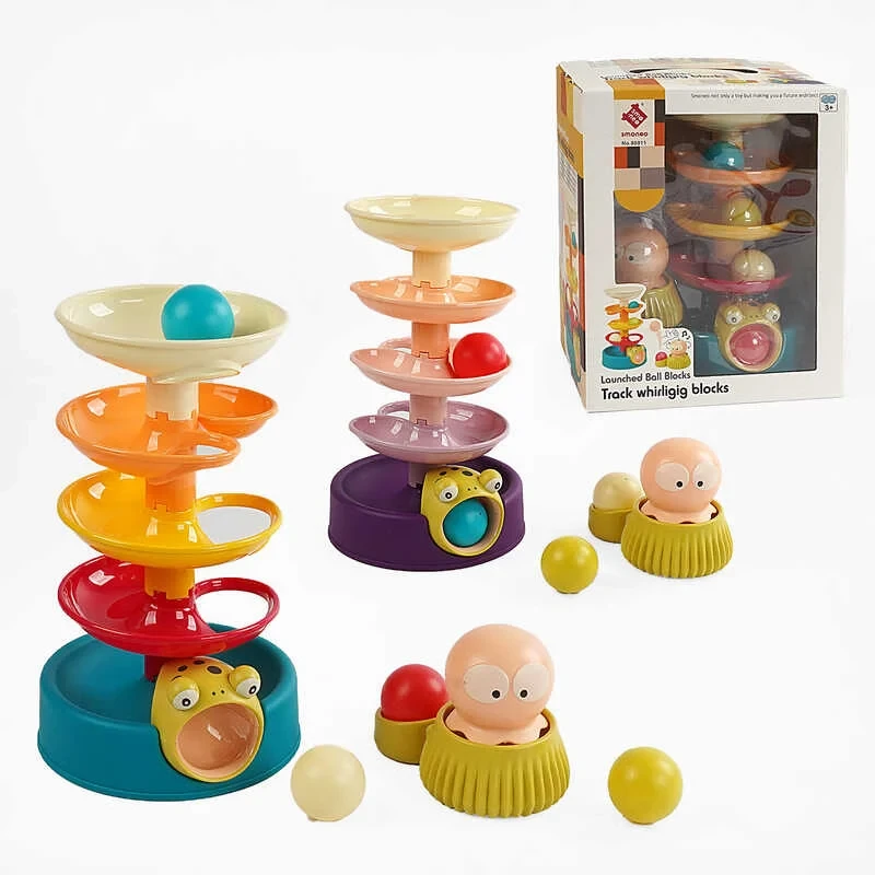 Гра з кулькою 88011 (16) 2 кольори, 5 рівнів, 4 кульки, катапульта, в коробці