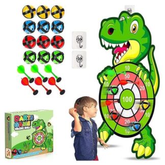 Дартс 66399 B-7 (40) "Динозаврик", фетрова мішень 41.5х78см, кульки та дротики на липучках, гачки, в коробці