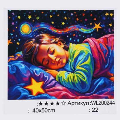 Картина по номерам WL 200244 (30) "WToys", 40х50 см, светится в темноте,