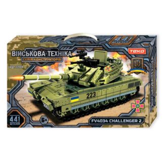 Конструктор “Військова техніка” 33508 (24) "Teko", 441 деталь, танк Challenger 2, в коробці, в коробці для дітей